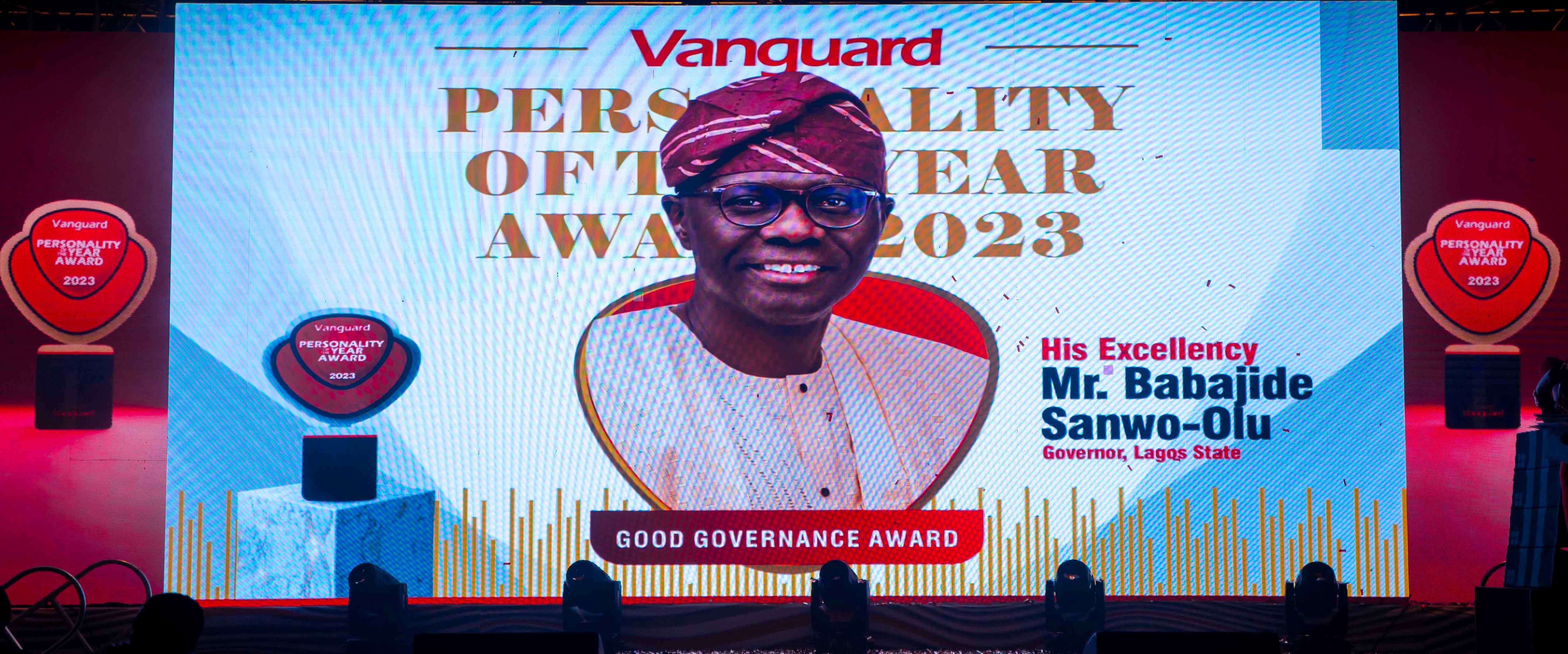 GOV. SANWO-OLU RECEIVES VANGUARD 2023 GOVERNOR OF THE YEAR AWARD AT THE EKO HOTELS AND SUITES, V.I